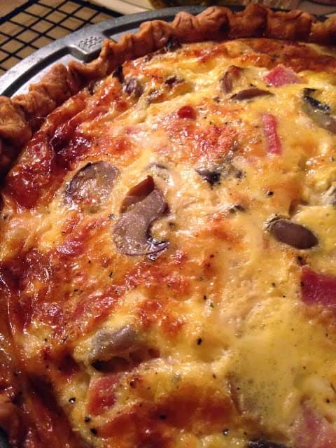 Ham Mushroom Cheese Quiche