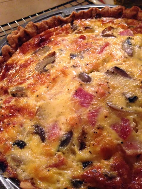 Ham, Mushroom Cheese Quiche