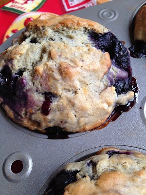 Sourdough Blueberry Muffins