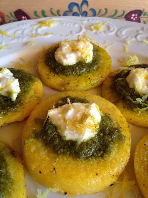 pesto and goat cheese